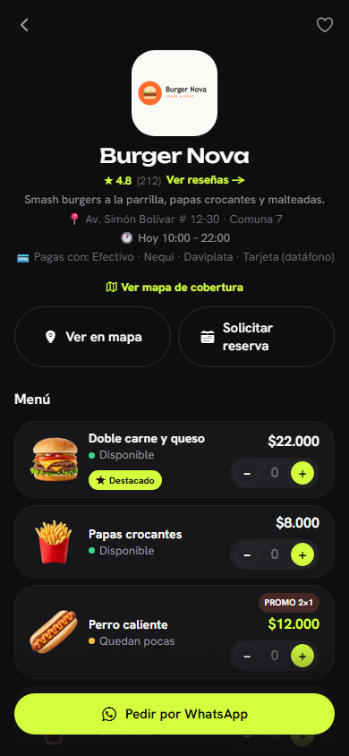 Tu menú en Fudlees con fotos realzadas